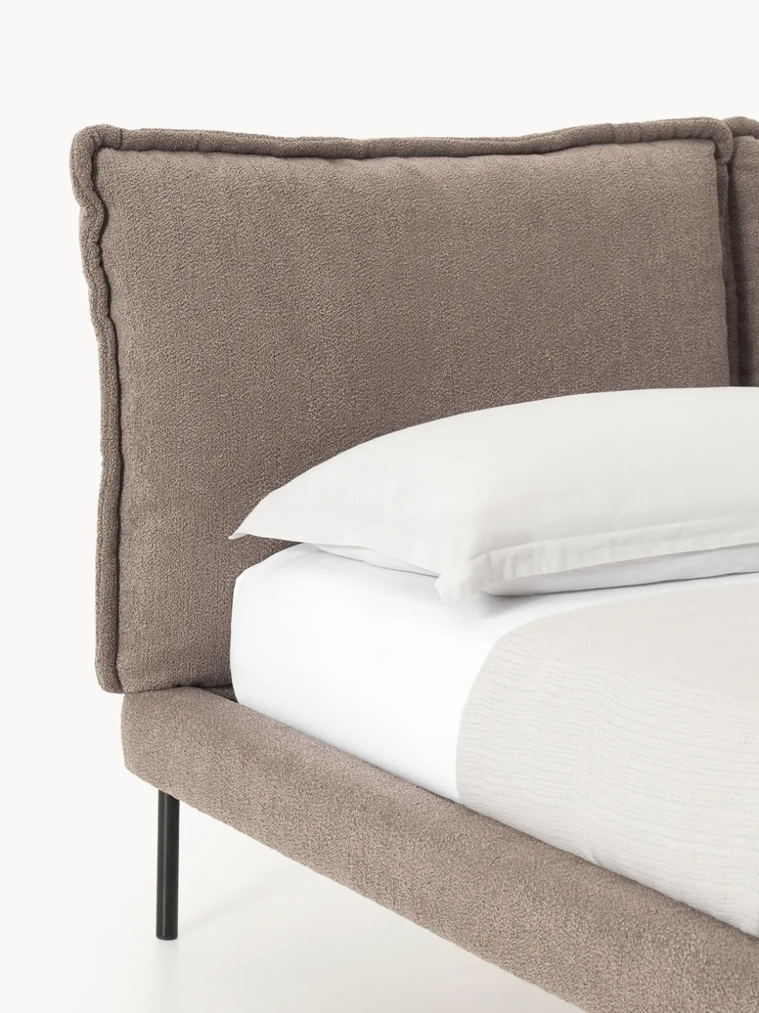 Cama tapizada de borreguillo bouclé Amelia