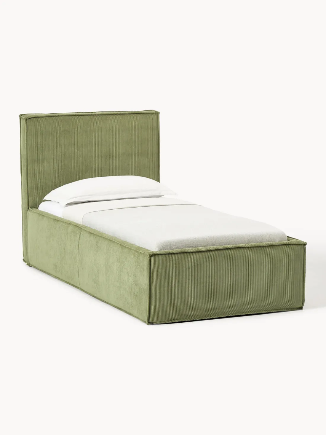 Cama tapizada de pana con espacio de almacenamiento Dream