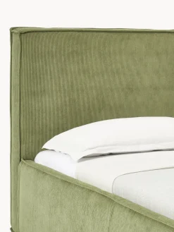 Cama tapizada de pana con espacio de almacenamiento Dream