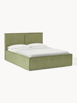 Cama tapizada de pana con espacio de almacenamiento Dream