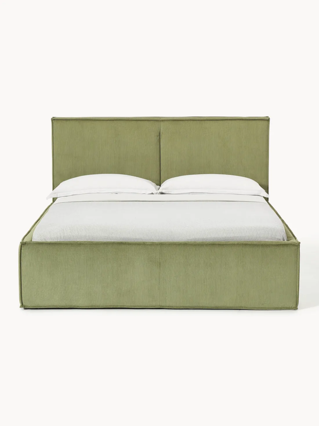 Cama tapizada de pana con espacio de almacenamiento Dream