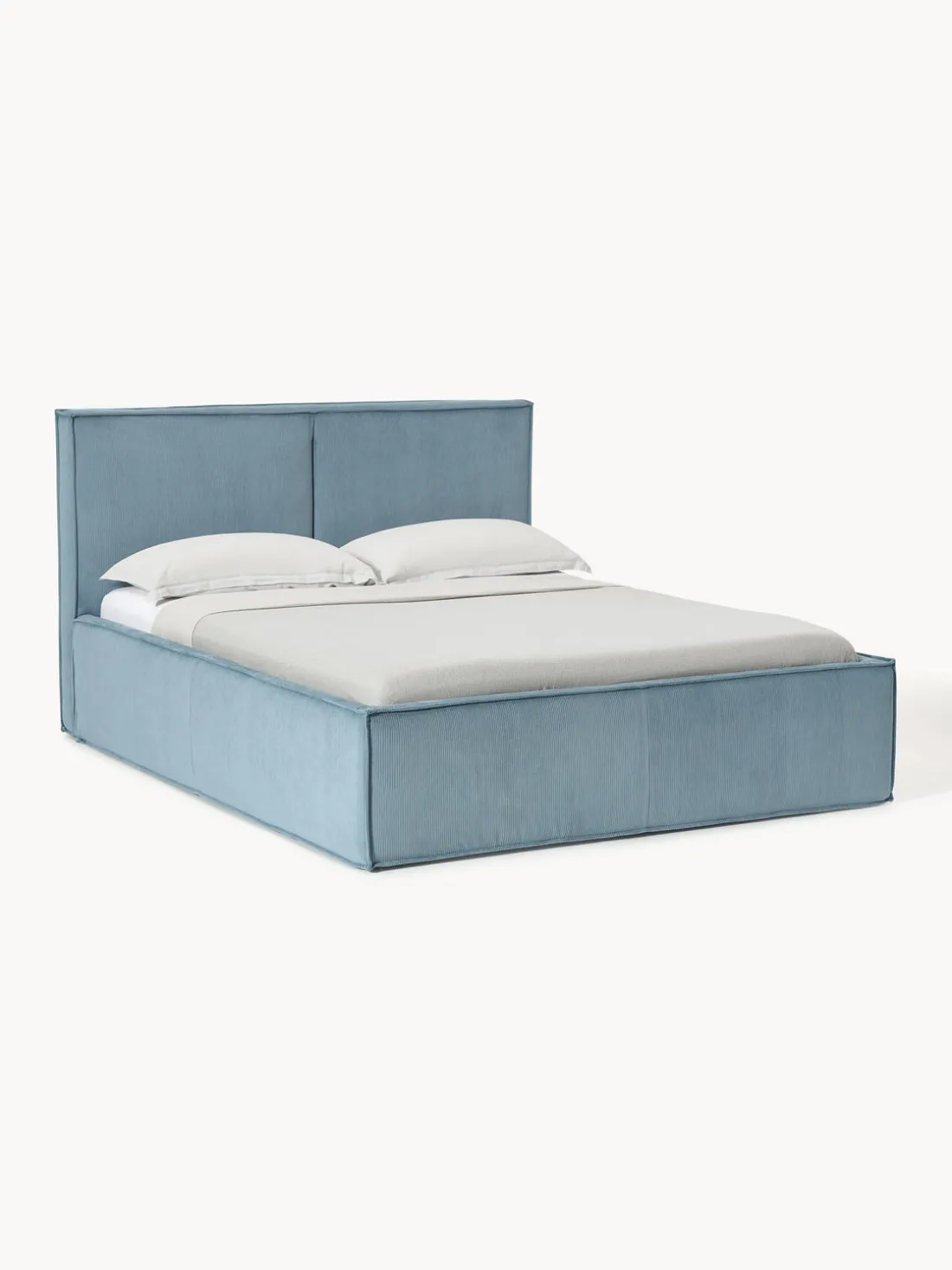 Cama tapizada de pana con espacio de almacenaje Dream