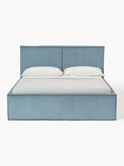 Cama tapizada de pana con espacio de almacenaje Dream