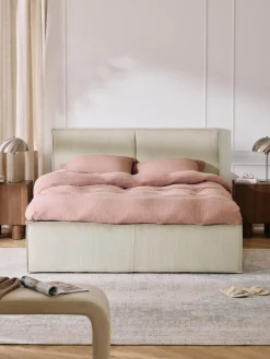 Cama tapizada de pana con espacio de almacenamiento Dream