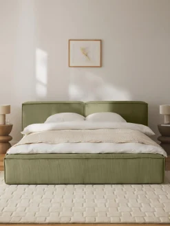 Cama tapizada en pana Lennon