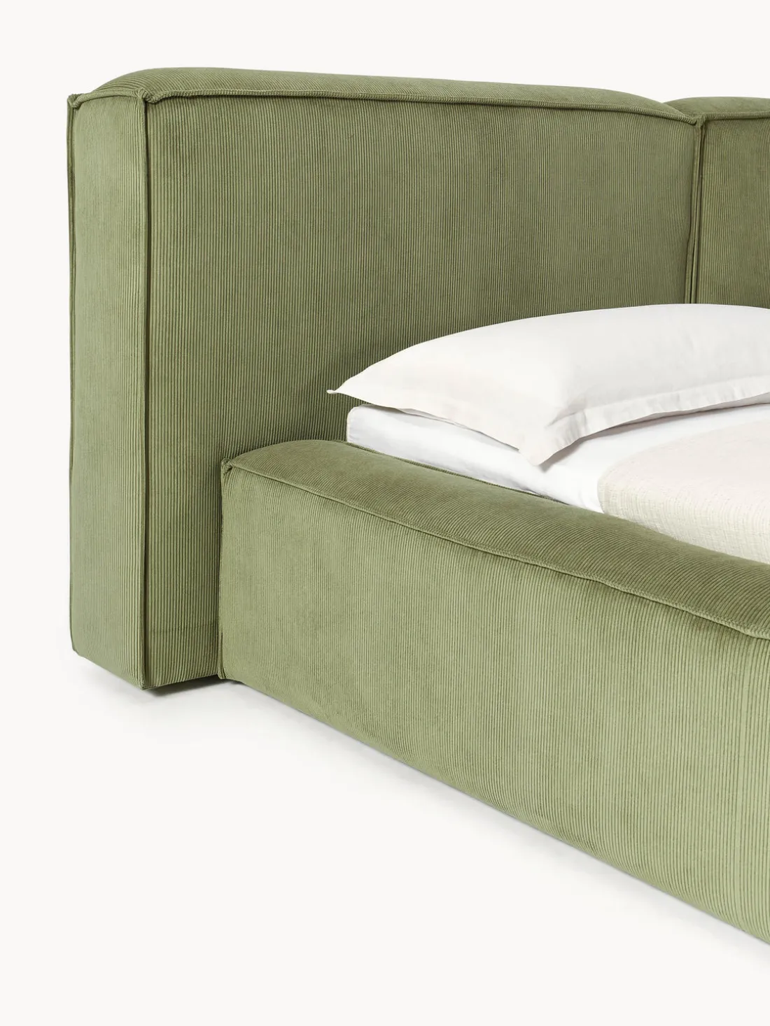 Cama tapizada en pana Lennon