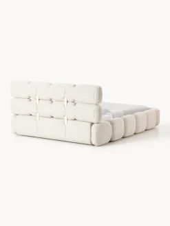 Cama tapizada en tejido bouclé con espacio de almacenamiento Tayla