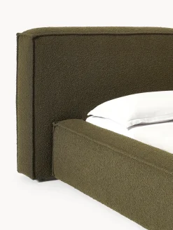 Cama tapizada en tejido bouclé Lennon