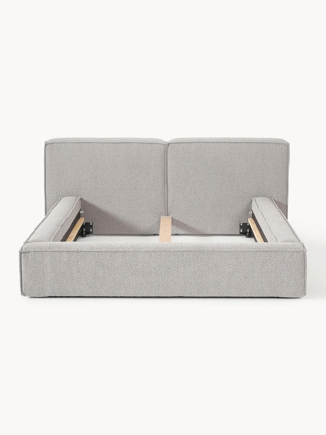 Cama tapizada en tejido bouclé Lennon