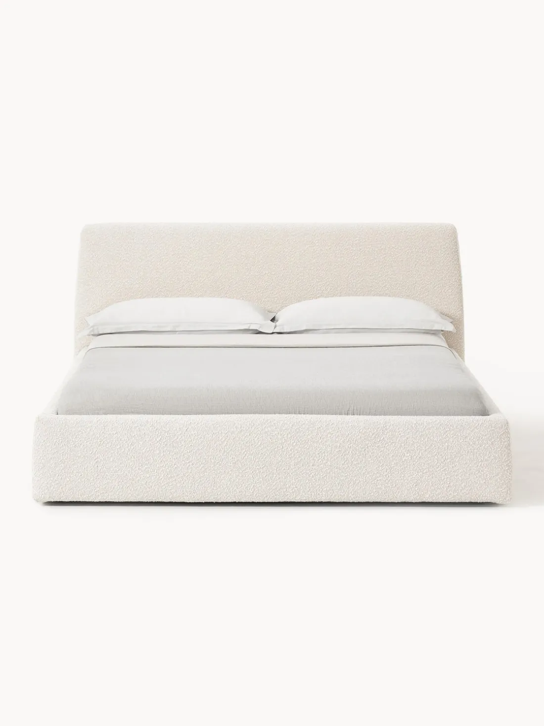 Cama tapizada en tejido bouclé Cloud