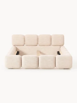 Cama tapizada en tejido bouclé Tayla