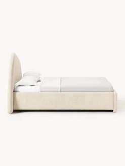 Cama tapizada en tejido bouclé Gary