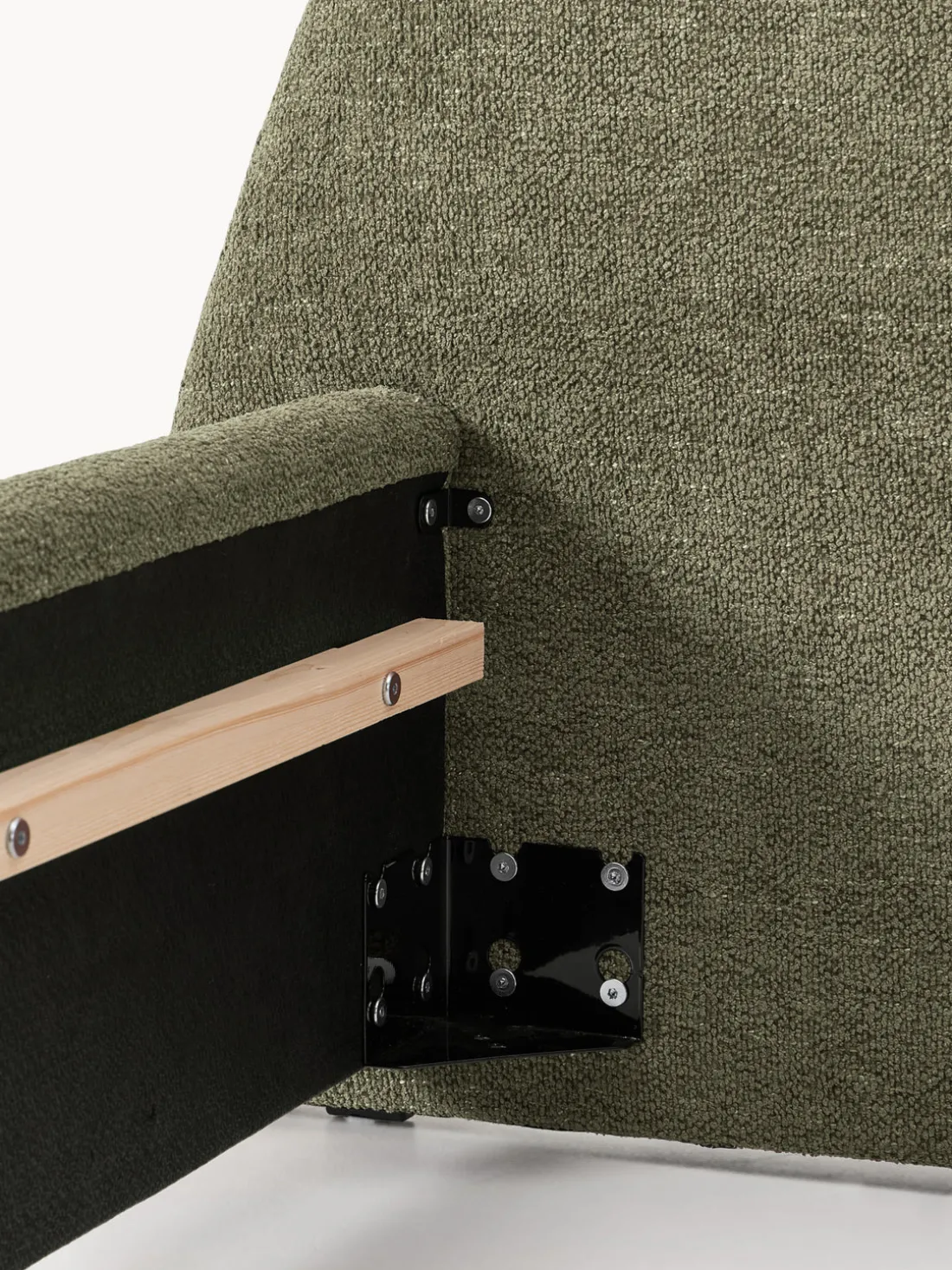 Cama tapizada en tejido bouclé Gary