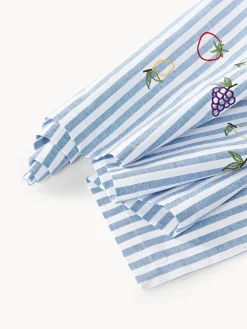 Camino de mesa a rayas con motivos bordados Melony