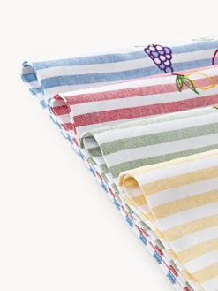 Camino de mesa a rayas con motivos bordados Melony