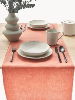 Camino de mesa de lino con ribete Kennedy