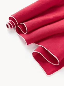 Camino de mesa de lino con ribete Kennedy