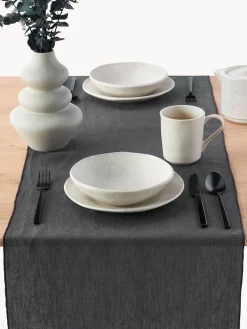 Camino de mesa de lino con ribete Kennedy