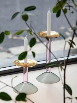 Candelabro artesanal Rainbow, 24 cm