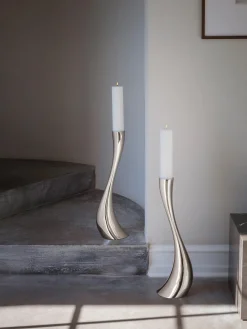 Candelabro de acero inoxidable con forma orgánica Cobra, 60 cm