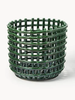 Cesta artesanal de cerámica Nalan, 21 cm