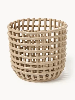 Cesta artesanal de cerámica Nalan, 21 cm