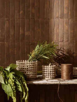 Cesta artesanal de cerámica Nalan, 21 cm