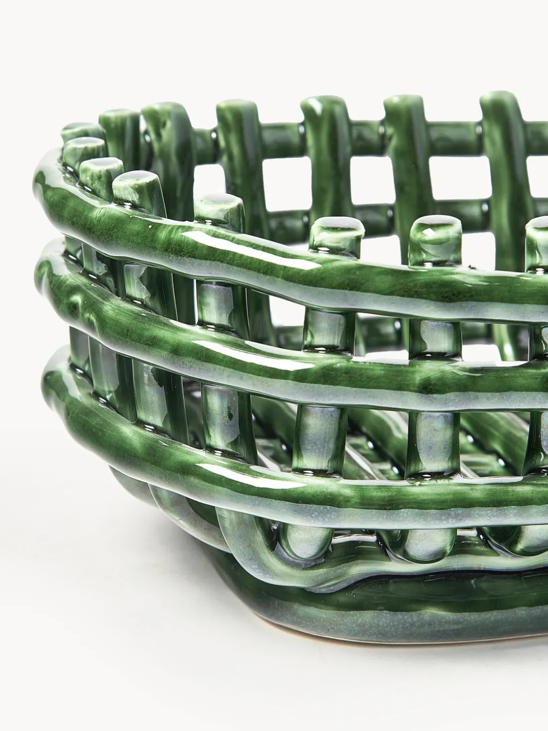 Cesta artesanal de cerámica Nalan