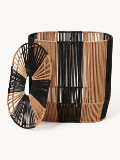 Cesta de ropa doble artesanal de cuerda Gabe