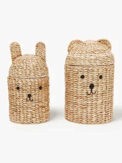Cestas artesanales con tapaderas Bear & Rabbit, 2 uds.