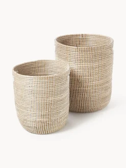 Cestas de almacenamiento redondas de junco marino Aleya, 2 uds.