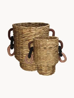 Cestas de jacinto de agua Natural, 2 uds.