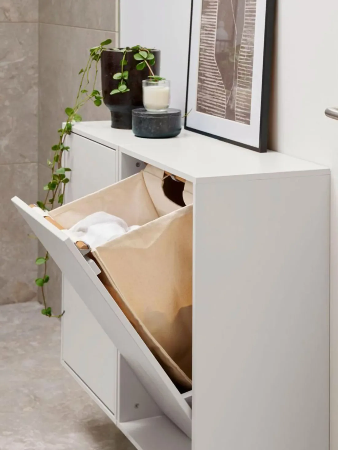 Cesto para la ropa Brilliant White para colgar