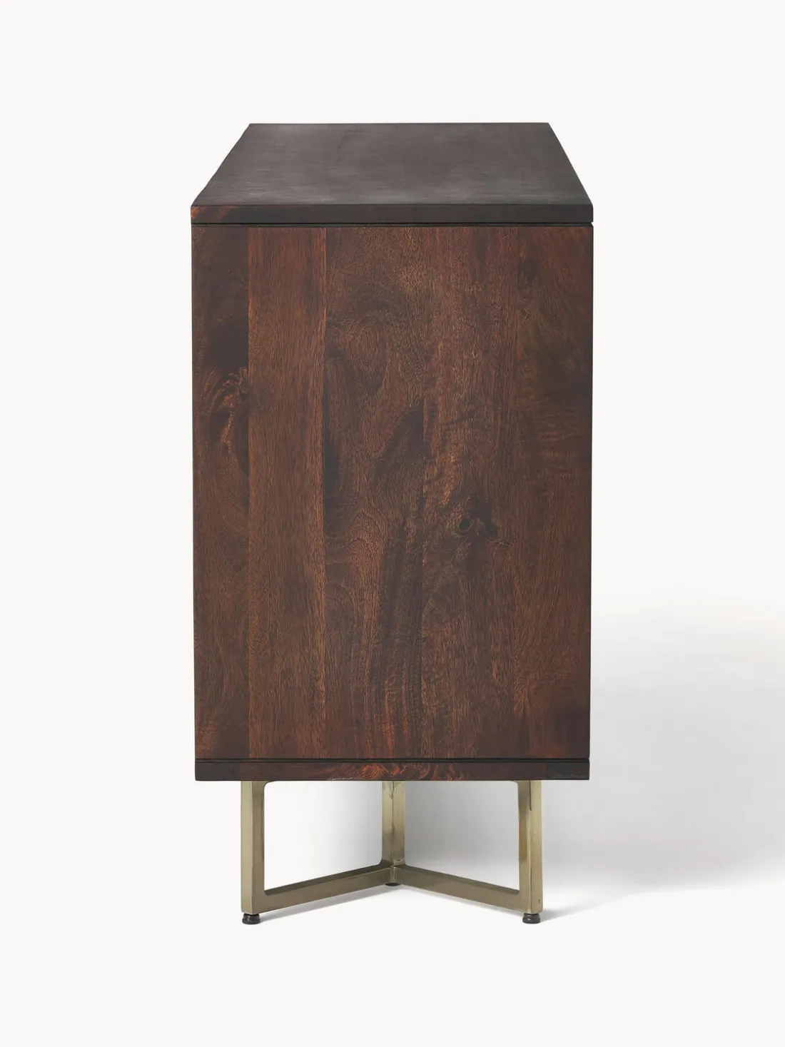 Chiffonnier de madera maciza de mango con diseño espiga Luca