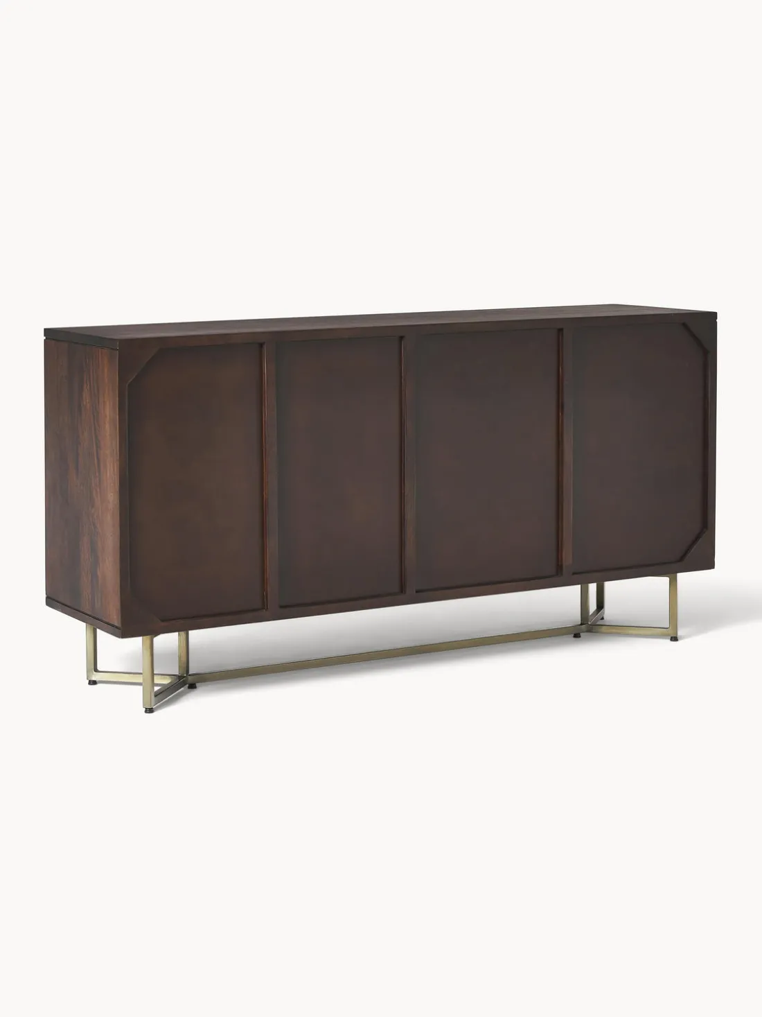 Chiffonnier de madera maciza de mango con diseño espiga Luca