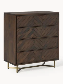 Cómoda de madera de mango con diseño espiga Luca