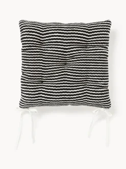 Cojines de asiento de algodón a rayas Silia, 2 uds.