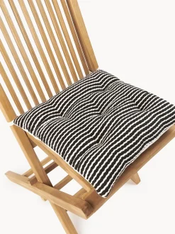 Cojines de asiento de algodón a rayas Silia, 2 uds.