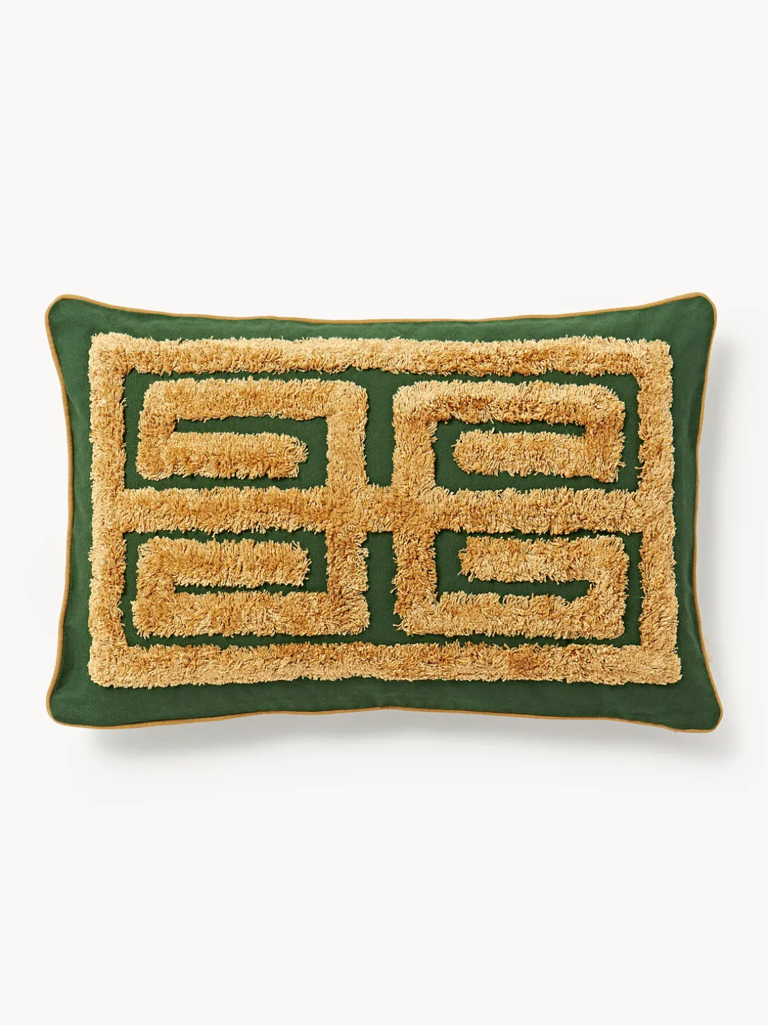 Cojín artesanal con decoración empenachada Cleo