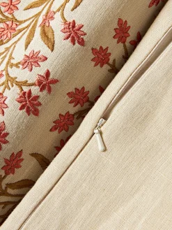 Cojín artesanal de lino con ribete Audrey