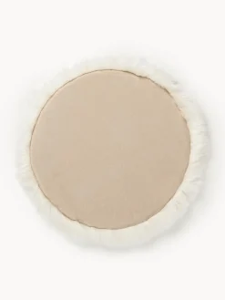 Cojín de asiento redondo de piel sintética Mathilde