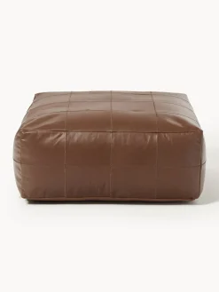 Cojín de suelo artesanal de cuero Raven