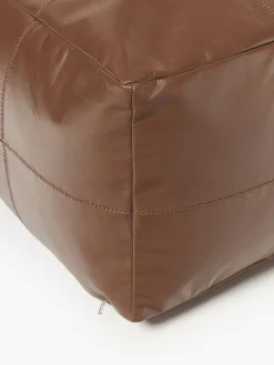 Cojín de suelo artesanal de cuero Raven