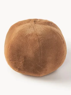 Cojín decorativo redondo de piel sintética Ginny