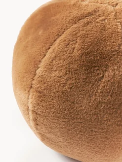 Cojín decorativo redondo de piel sintética Ginny