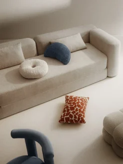 Cojín en forma de croissant en tejido bouclé Fraincois