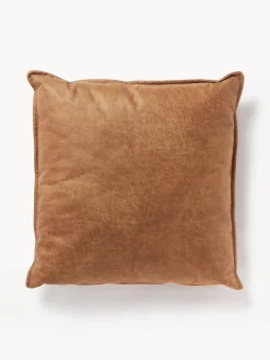 Cojín grande de cuero reciclado sofá Lennon, 60 x 60 cm