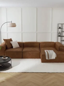 Cojín grande de cuero reciclado sofá Lennon, 60 x 60 cm