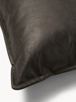 Cojín grande de cuero reciclado sofá Lennon, 60 x 60 cm