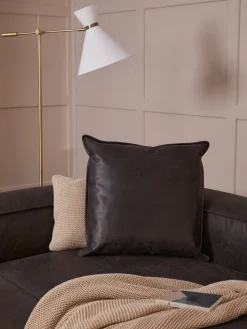 Cojín grande de cuero reciclado sofá Lennon, 60 x 60 cm